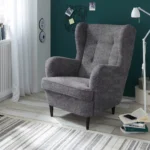Fauteuil Oskar , tissu velours anthracite, L/H/P : environ 78x102x98 cm