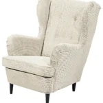 Fauteuil Oskar tissu velours crème L/H/P : env. 78x102x98 cm