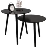 Table d'appoint Vilma noire H/P : environ 50x50 cm